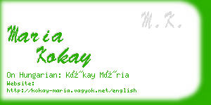 maria kokay business card